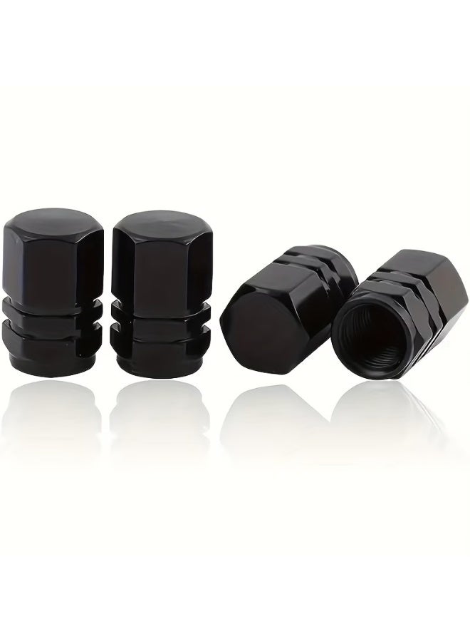 aeen 4 Pieces Hexagonal Aluminum Valve Stem Caps – Universal Heavy-Duty Leak Proof Tire Valve Covers for Cars, SUVs, Trucks, Motorcycles & Bicycles - Image 1